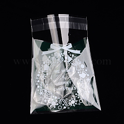 レクタングルクリスマスモチーフセロハンのOPP袋  花輪模様付き  濃い緑  14x9.9cm  一方的な厚さ：0.035mm  インナー対策：11x9.9のCM  約95~100個/袋&nbsp;OPC-L001-34D
