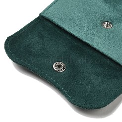 ベルベットのジュエリーポーチ  スナップボタン付きジュエリーギフトバッグ  リング、ネックレス、イヤリング、ブレスレットの保管用  長方形  ダークシアン  11.9x11x0.2cm&nbsp;ABAG-K001-01D-02