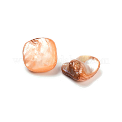 天然淡水シェルビーズ  染め  オレンジ  サイズ：約10~20mm長  12~18 mm幅  厚さ5~9mm  穴：1mm  約320個/500g&nbsp;BSHE-S028