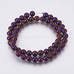 Electroplate Non-Magnetic Synthetic Hematite Beads Strands&nbsp;G-F585-B-8mm