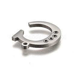 Tarnish Resistant 304 Stainless Steel Letter Pendant Rhinestone Settings&nbsp;STAS-Y006-61P-C