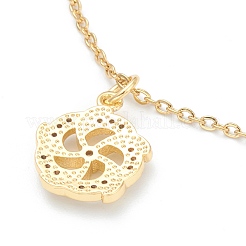 Brass Micro Pave Clear Cubic Zirconia Pendant Necklaces&nbsp;NJEW-F281-01