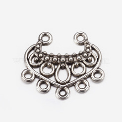 合金コネクター  シャンデリアパーツ  鉛フリー及びカドミウムフリー  三角形  アンティークシルバー  22x19x2.5mm  穴：1.5mm&nbsp;EA10688Y