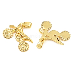Brass Micro Pave Clear Cubic Zirconia Pendants&nbsp;CU-CBABDE1-04G