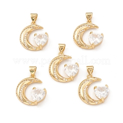 Eco-Friendly Brass Micro Pave Cubic Zirconia Pendants&nbsp;KK-I698-12G