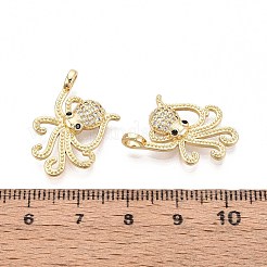 Brass Micro Pave Cubic Zirconia Pendants&nbsp;KK-T071-108G