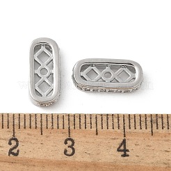 Brass Micro Pave Clear Cubic Zirconia Spacer Bars&nbsp;KK-U052-07P