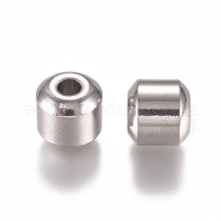 変色しにくい201ステンレススチールビーズ  コラム  ステンレス鋼色  8x8mm  穴：3mm&nbsp;STAS-G225-36P-02