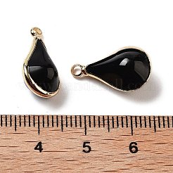 ラックメッキ真鍮チャーム  ガラスと  長持ちメッキ  ゴールドカラー  ティアドロップ  ミックスカラー  10x18x8mm  穴：1.8mm&nbsp;KK-M013-06G