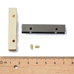 (不良見切りセール:傷)亜鉛合金バッグ装飾コーナープロテクター  長方形の彫刻エッジガードプロテクター  ネジ付き  ハンドバッグ用アクセサリー  ミックスカラー  9.5x50x7mm  穴：2.5mm&nbsp;PURS-XCP0001-05