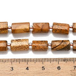 天然石ピクチャージャスパービーズ連売り  コラム  シードビーズで  10~14x6~9.5mm  穴：1mm  約27~31個/連  15.16~15.75''（38.5~40センチメートル）&nbsp;G-F836-B04-01