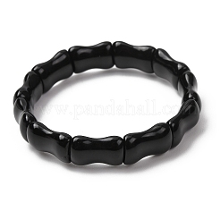 Bamboo Natural Obsidian Beads Stretch Bracelets for Women Men&nbsp;BJEW-K272-01O