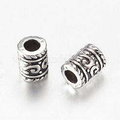 チベット風合金ビーズ  コラム  アンティークシルバー  鉛フリー＆カドミウムフリー  9x7mm  穴：3.5mm&nbsp;X-LF0834Y