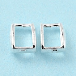 925スターリングシルバーアイスピック・ピン・ベイル  長方形  銀  9x7x3.5mm  内径：4x6mm  ピン：0.8mm&nbsp;STER-Z001-016B-S