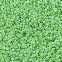 MIYUKIデリカビーズ  シリンダー  日本製シードビーズ  11/0  （db1281)マット透明ライムab  1.3x1.6mm  穴：0.8mm  約20000個/袋  100 G /袋&nbsp;SEED-J020-DB1281