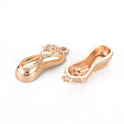 Rack Plating Brass Micro Pave Clear Cubic Zirconia Pendants&nbsp;KK-T060-39-RS