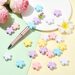 40 個 5 色不透明アクリルビーズ  さくらの花  ミックスカラー  22.5x23x8.5mm  穴：3mm  8個/カラー&nbsp;OACR-FS0002-85