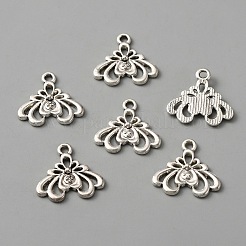 合金のチベット風チャーム  蓮のチャーム  アンティークシルバー  19.5x21x2mm  穴：2mm&nbsp;LS-FIND-WH0111-259C
