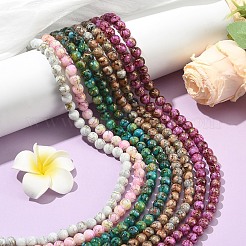 3Strands Baking Paint Glass Beads Strands&nbsp;DGLA-YW0001-55A