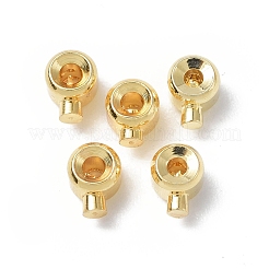 真鍮製つぶし玉カシメ玉  コラム  18KGP本金メッキ  4x3x2.5mm  穴：1mm&nbsp;X-KK-P223-35G