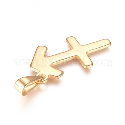 304ステンレスペンダント  星座/星座  ゴールドカラー  射手座  22.5x12x1.7mm  穴：3x6mm&nbsp;X1-STAS-L210-06J-G-01