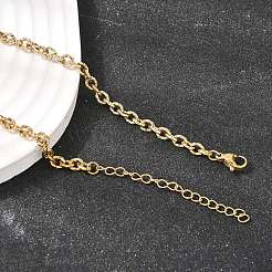 304 Stainless Steel Texture Cable Chain Necklaces&nbsp;NJEW-Z114-01G