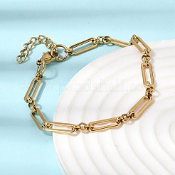 304 Stainless Steel Paperclip Chains Bracelet & Necklace Jewelry Sets&nbsp;SJEW-L199-21G