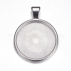 Metal Alloy Pendant Cabochon Settings&nbsp;X-PALLOY-A15654-N