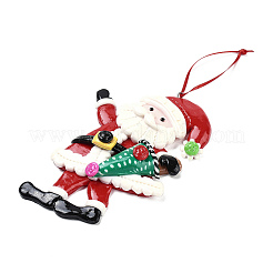 Christmas Santa Claus Handmade Polymer Clay Pendant Decorations&nbsp;HJEW-P017-01E