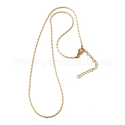 1.3MM 304 Stainless Steel Boston Link Chains Necklaces for Women Men&nbsp;NJEW-Z115-12G-02