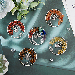 1 Set Natural Mixed Stone Chip Big Pendants&nbsp;PALLOY-FH0001-85