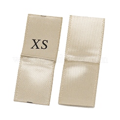 服のサイズのラベル  織りクラフトクラフトラベル  衣類縫製用  サイズxs  ダークカーキ  36.5x13x0.2mm  100個/袋&nbsp;FIND-WH0100-20A
