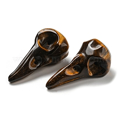 天然石タイガーアイペンダント  鳥の頭蓋骨のチャーム  47~49x20~22x20~22mm  穴：2~2.5mm&nbsp;G-M417-06F