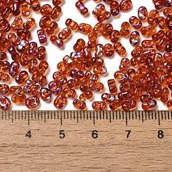 塗装ガラスシードビーズスプレー  ピーナッツ  ダークオレンジ  4~5x2~2.5x2~2.5mm  穴：0.8~0.9mm  約8500個/ポンド&nbsp;SEED-F005-05A-04