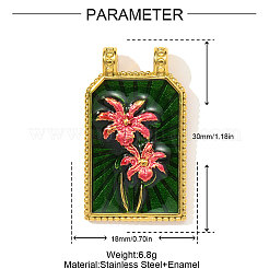 304 Stainless Steel Enamel Pendants&nbsp;STAS-OY003-83G