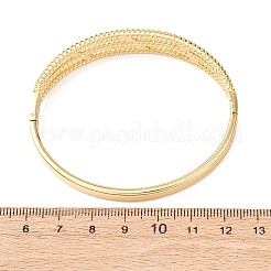 女性用304ステンレススチールヒンジ付きバングル  イオンプレーティング（ip）  18KGP本金メッキ  内径：2.36x1.97インチ（6x5cm）&nbsp;BJEW-F527-01G