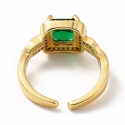 Cubic Zirconia Square Open Cuff Ring&nbsp;RJEW-H101-16G