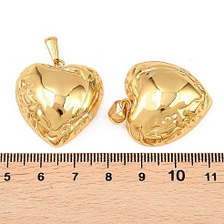 304ステンレスペンダント  ハートチャーム  ゴールドカラー  28x27x10.5mm  穴：8x3.5mm&nbsp;STAS-P438-37C-G