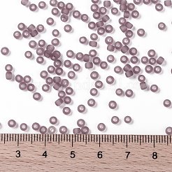 TOHOラウンドシードビーズ  日本製シードビーズ  （6f）透明なフロストライトアメジスト  8/0  3mm  穴：1mm  約1110個/50g&nbsp;SEED-XTR08-0006F