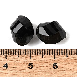 K9ガラス  模造オーストリアクリスタルビーズ  グレードAAA  多面カット  双円錐形  ブラック  10x13mm  穴：0.9~1mm&nbsp;SWAR-F077-13x10mm-23