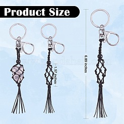 4Pcs  Macrame Fringe Braided Keychain&nbsp;AJEW-SW00014-05