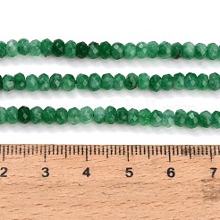 染め加工天然石ホワイトジェイドビーズ連売り  ロンデル  多面カット  グリーン  4x3mm  穴：0.9mm  約118個/連  13.78''（35センチメートル）&nbsp;GG-CBAF9EE-A09-3x4mm