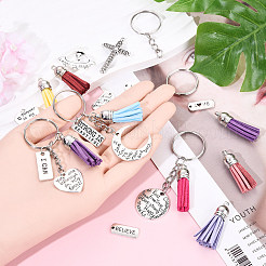 DIY Alloy Pendants Keychain Making Kits&nbsp;DIY-YW0011-42