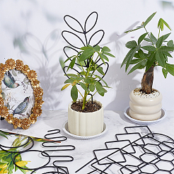 12個 2スタイル プラスチック植物登山トレリス  混合形状  ブラック  320~390x100~155x3mm&nbsp;AJEW-GO0005-49