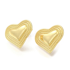 Rack Plating Heart Brass Stud Earrrings&nbsp;EJEW-L097-12G