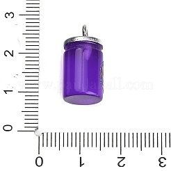 不透明樹脂ペンダント  白金鉄パーツ  ジャム瓶のチャーム  パープル  20x10x10.5mm  穴：1.8mm&nbsp;RE-CBA08CD-10B