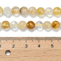 Grade A Natural Yellow Hematoid Quartz Beads Strands&nbsp;G-L642-F04-6mm
