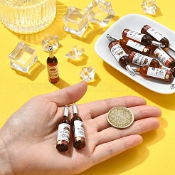 樹脂製ビッグペンダント12個  模造ビール瓶  ココナッツブラウン  53x12mm  穴：2mm&nbsp;RESI-YW0005-91