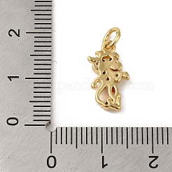 Brass Micro Pave Red Cubic Zirconia Pendants&nbsp;KK-R162-020A-G