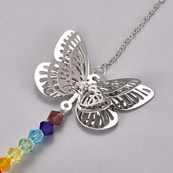 Crystal Ceiling Fan Pull Chains Chakra Hanging Pendants Prism&nbsp;X-AJEW-WH0021-30A